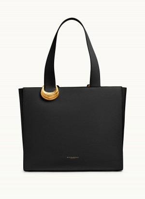 Black / Gold Donna Karan Hewlett Tote Bag | SG_DK77611