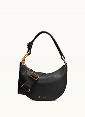 Black / Gold Donna Karan Roslyn Small Hobo Bag | SG_DK33551