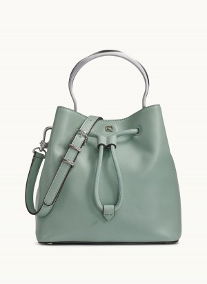 Green Donna Karan Lawrence Bucket Satchel | SG_DK38886