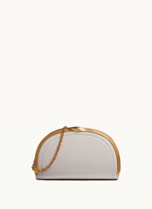 White Donna Karan Lawrence Clutch Satchel | SG_DK71026