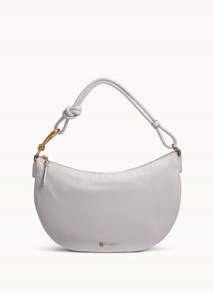 White Donna Karan Roslyn Large Hobo Bag | SG_DK89062