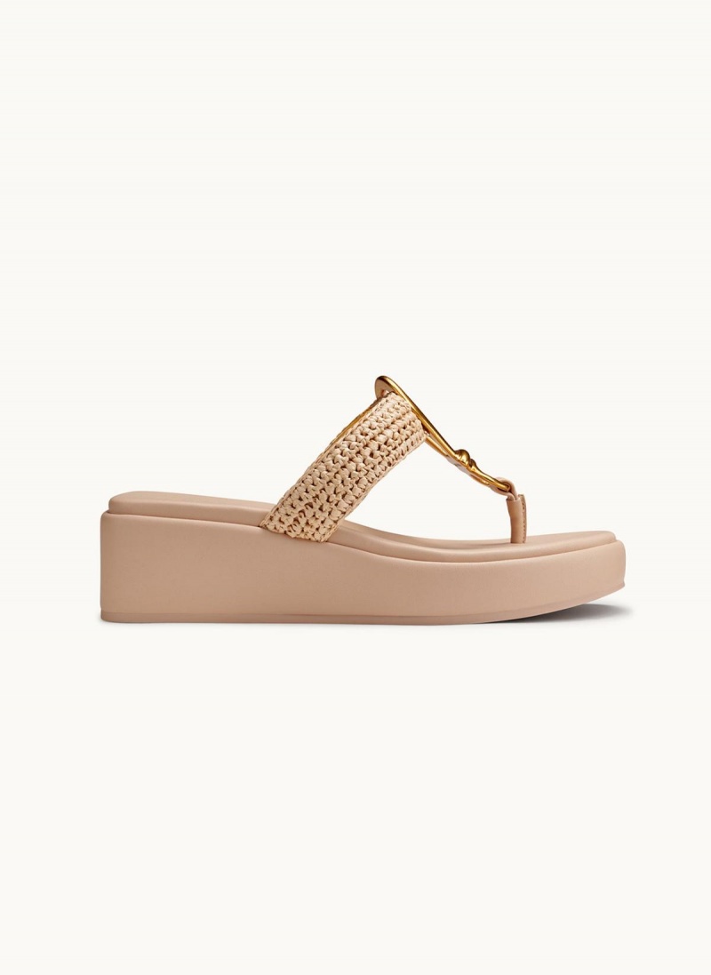 Beige / Beige Donna Karan Harlyn Wedge Sandals | SG_DK28577