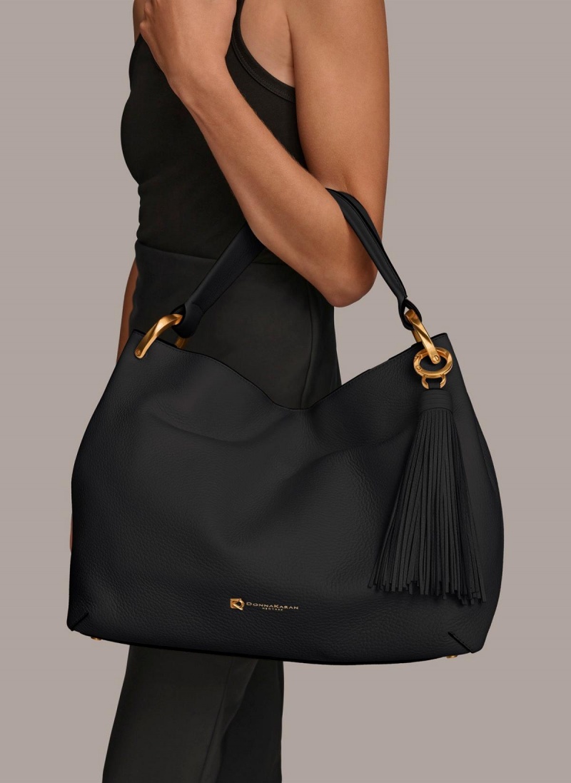 Black Donna Karan Glenwood Shoulder Bag | SG_DK50560