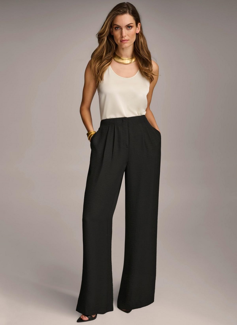 Black Donna Karan High Waisted Pants | SG_DK22047