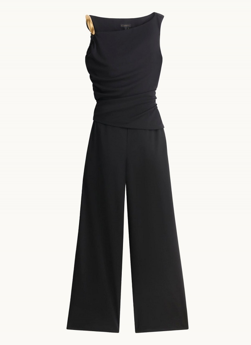 Black Donna Karan Jumpsuit With Hardware Jumpsuit | SG_DK67945