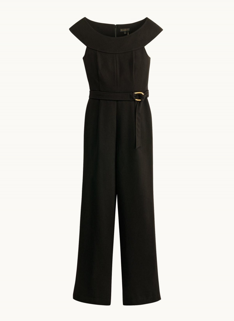 Black Donna Karan Jumpsuit With Hardware Belt Jumpsuit | SG_DK19947