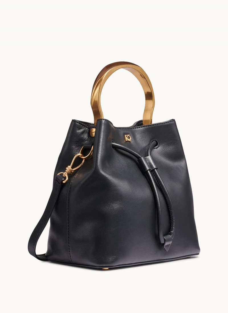 Black Donna Karan Lawrence Bucket Satchel | SG_DK39097