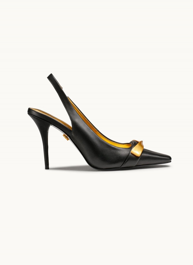 Black Donna Karan Sayer Slingback Heels | SG_DK42810