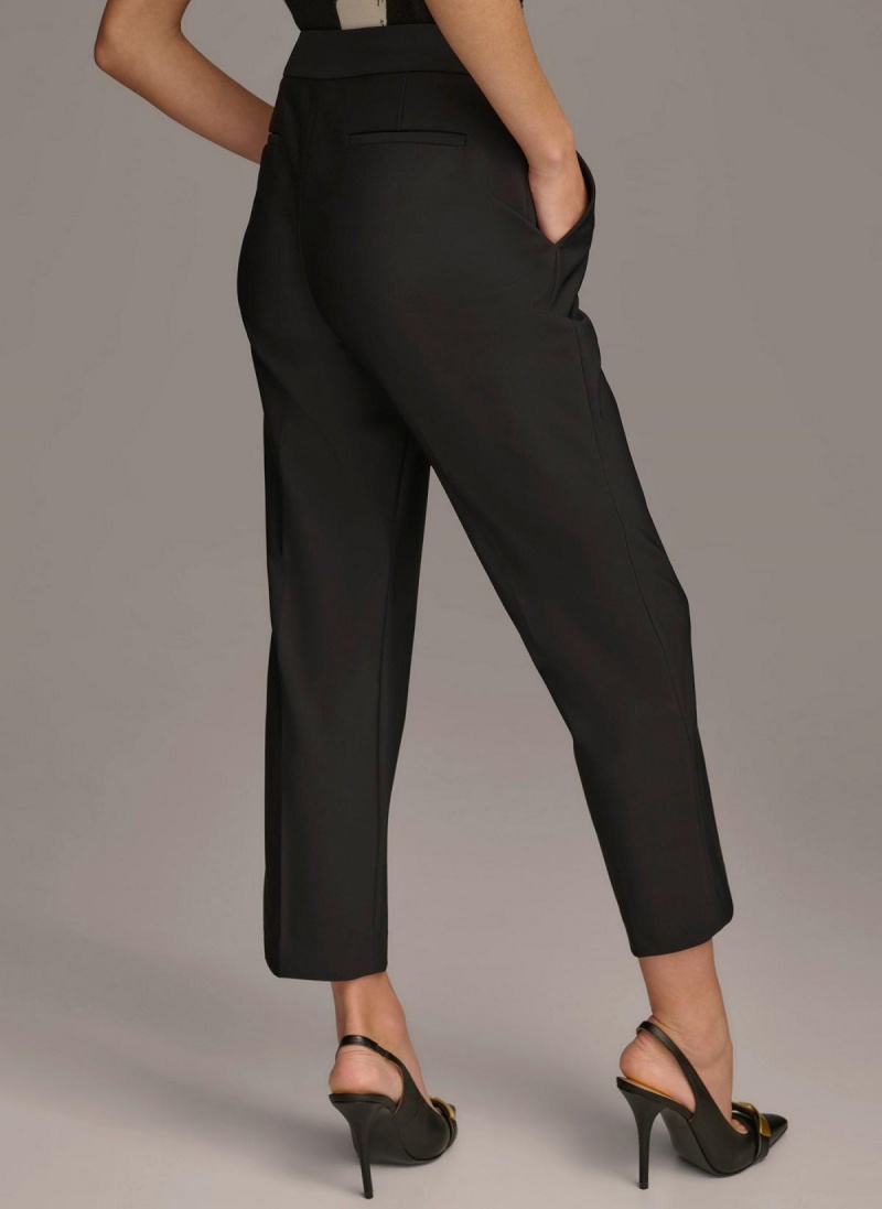 Black Donna Karan Slim Leg Ankle Length Pants | SG_DK29874