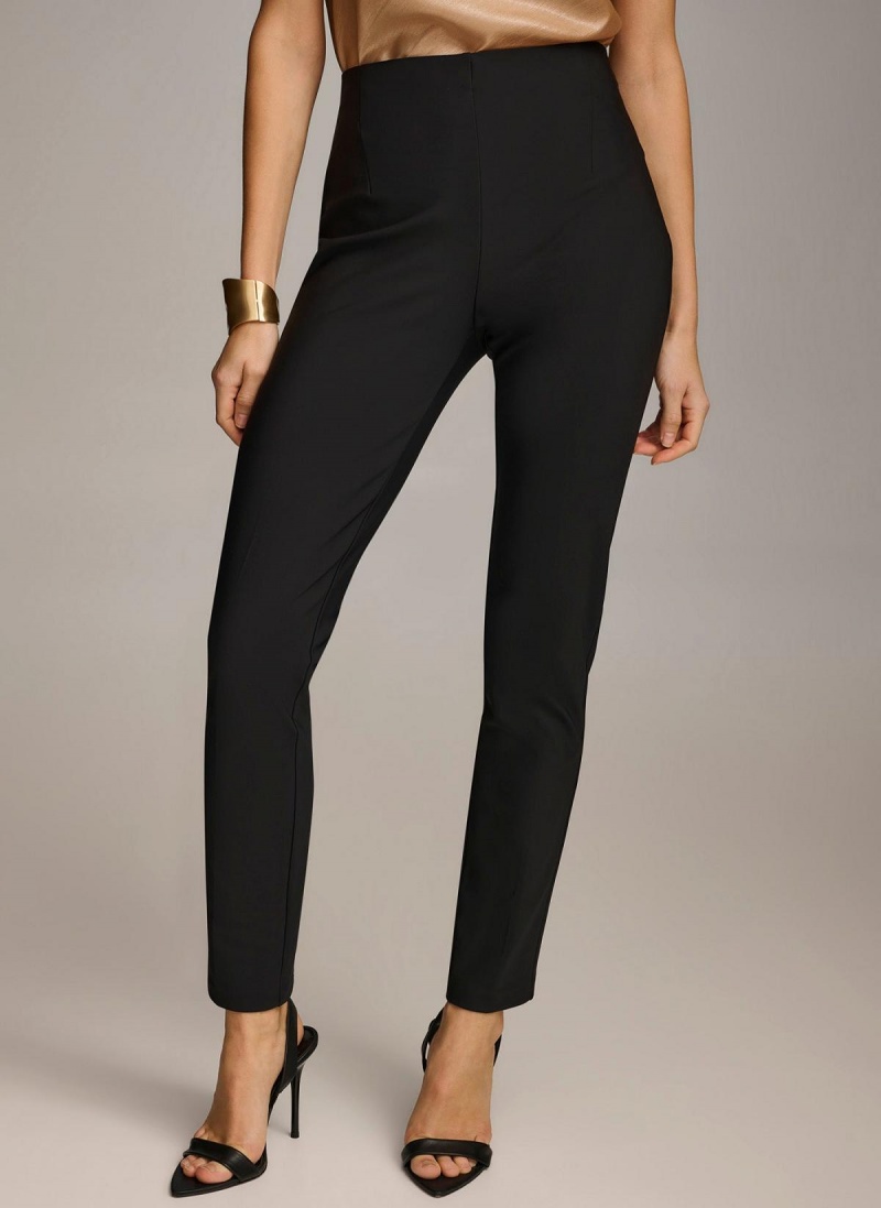 Black Donna Karan Slim Leg Pants | SG_DK66696