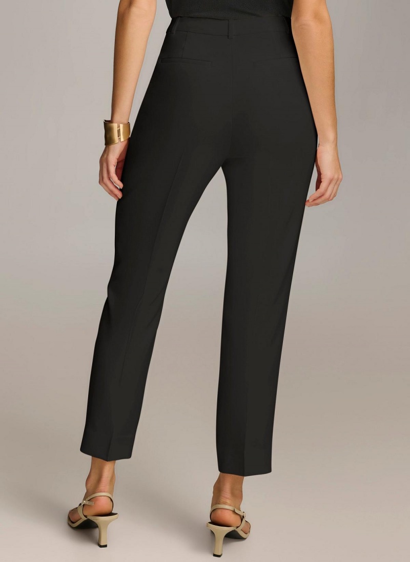 Black Donna Karan Slim Leg Pants | SG_DK66730