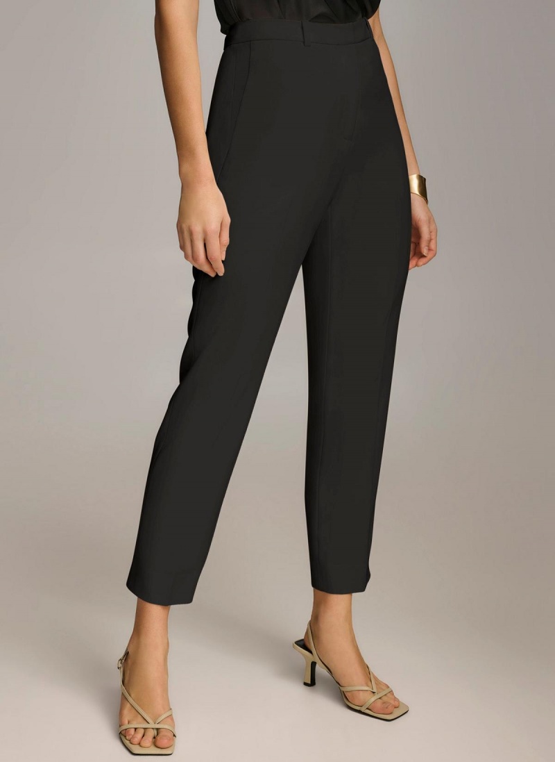 Black Donna Karan Slim Leg Pants | SG_DK66730