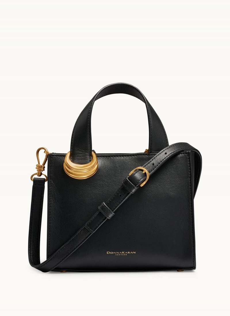 Black / Gold Donna Karan Hewlett Crossbody Bag | SG_DK43804