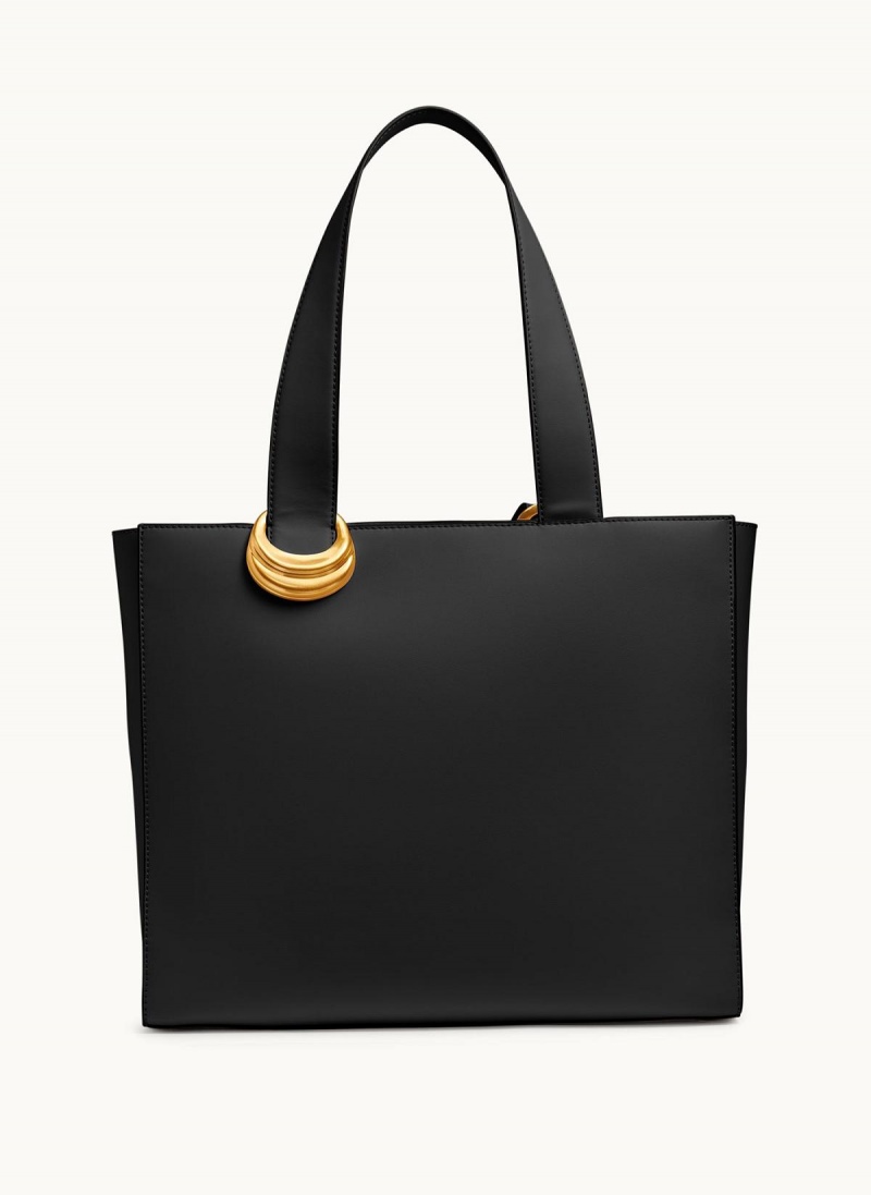 Black / Gold Donna Karan Hewlett Tote Bag | SG_DK77611