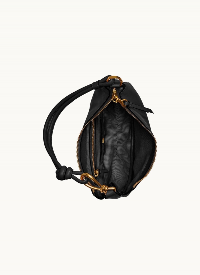 Black / Gold Donna Karan Roslyn Small Hobo Bag | SG_DK23150