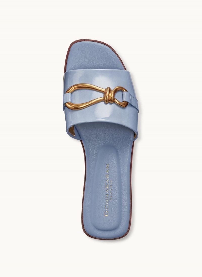 Blue Donna Karan Haylen Flat Sandals | SG_DK74078