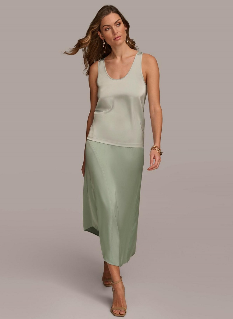 Blue Donna Karan Scoop Neck Tank Skirt | SG_DK10657