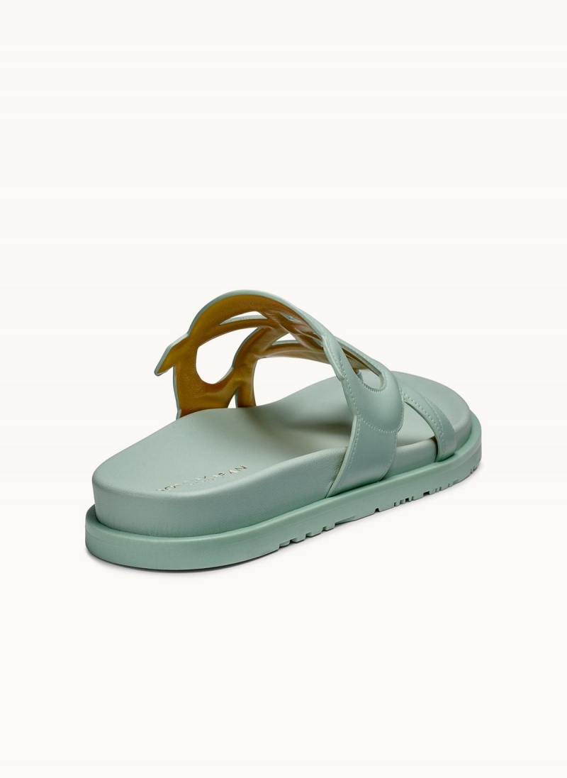 Green Donna Karan Hatsy Flat Sandals | SG_DK58006