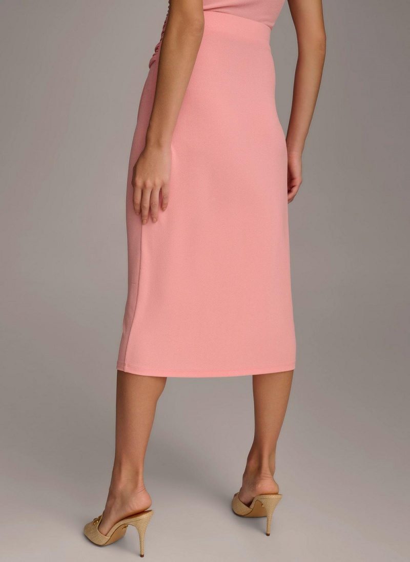 Pink Donna Karan Ruched Skirt | SG_DK46481