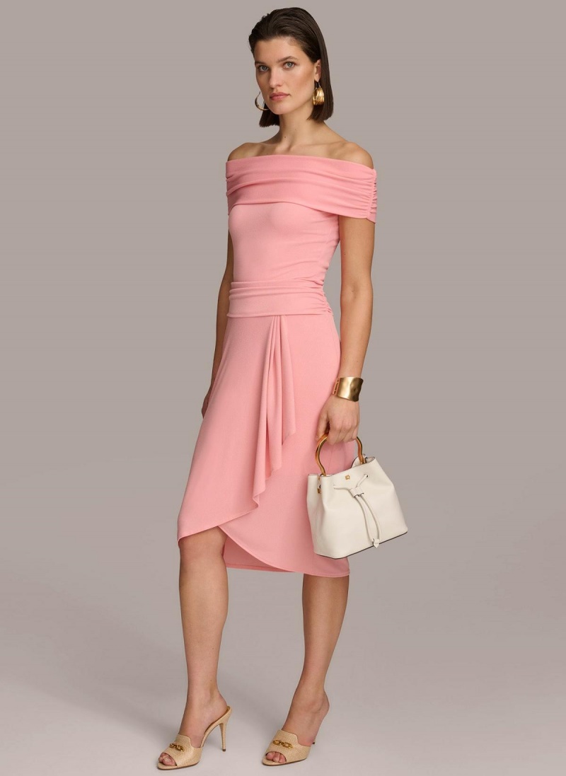 Pink Donna Karan Ruched Skirt | SG_DK46481