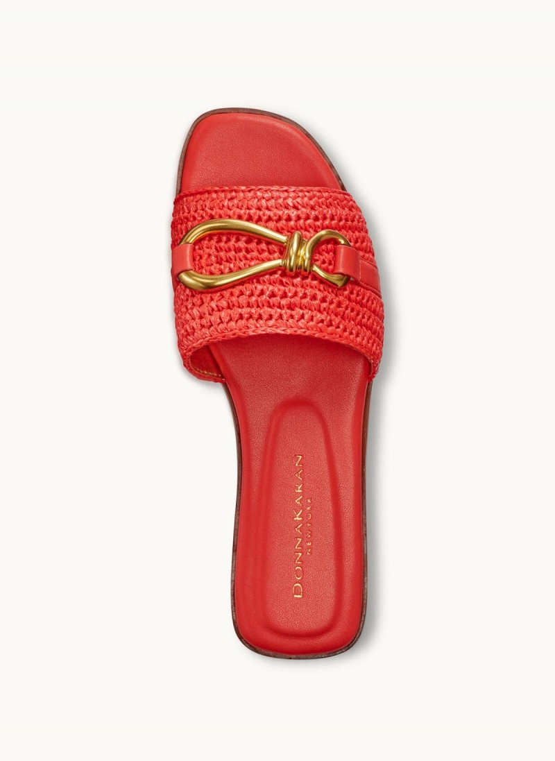 Red Donna Karan Haylen Flat Sandals | SG_DK85075