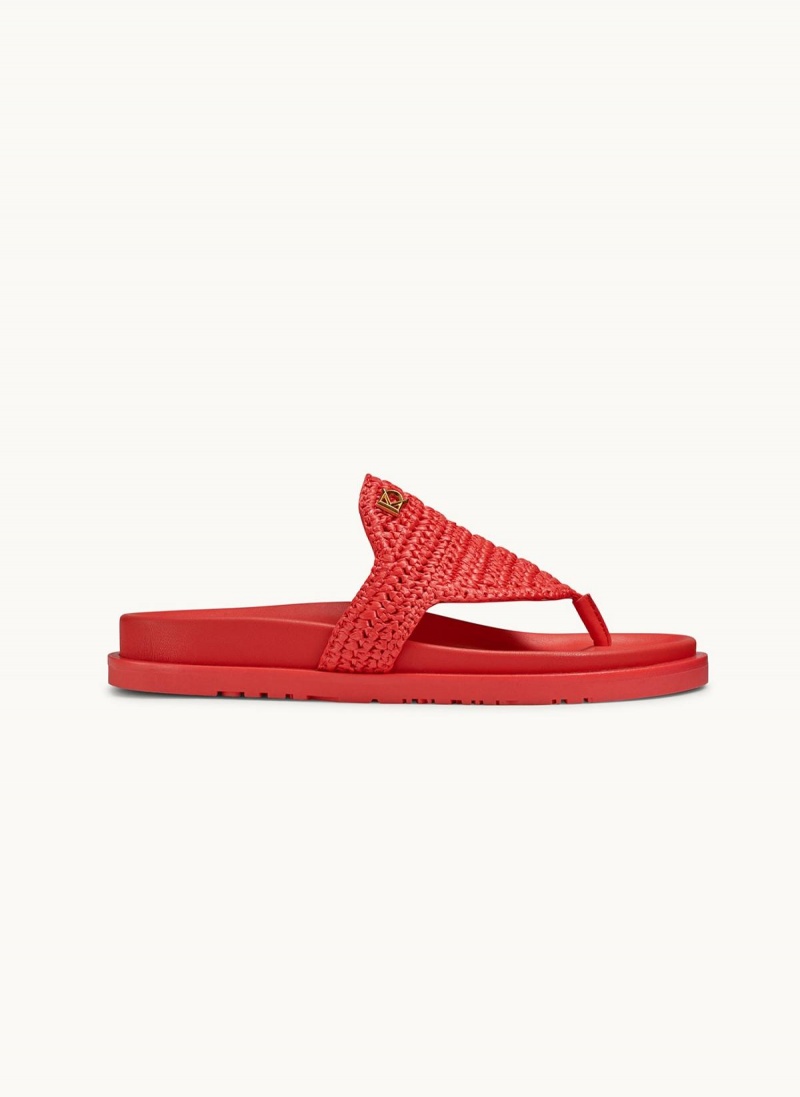 Red Donna Karan Hira Flat Sandals | SG_DK46143