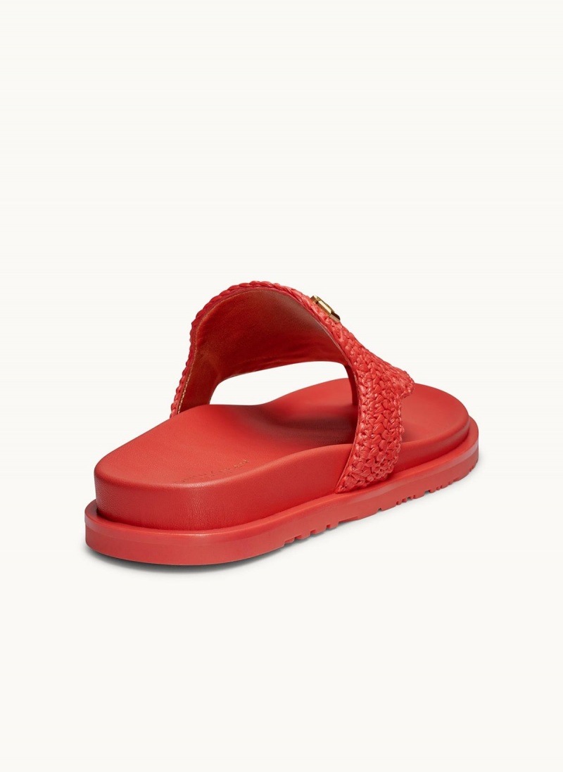 Red Donna Karan Hira Flat Sandals | SG_DK46143