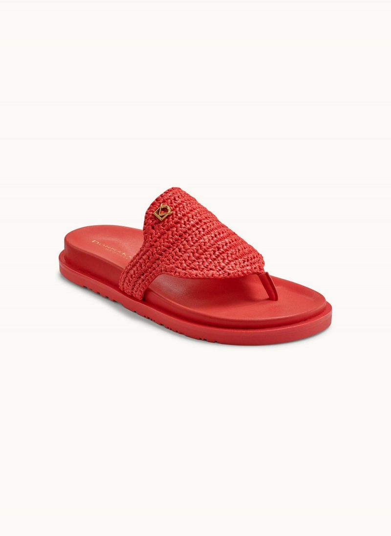 Red Donna Karan Hira Flat Sandals | SG_DK46143