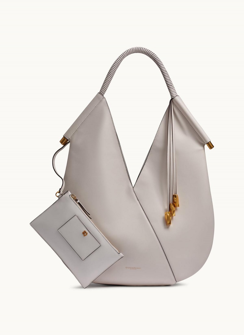 White Donna Karan Baldwin Large Shoulder Bag | SG_DK82687