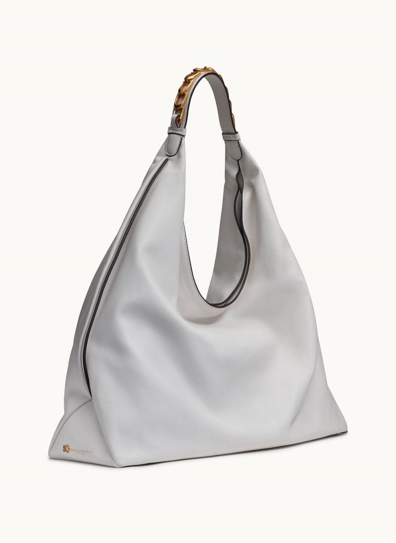 White Donna Karan Bellmore Xl Hobo Bag | SG_DK35525