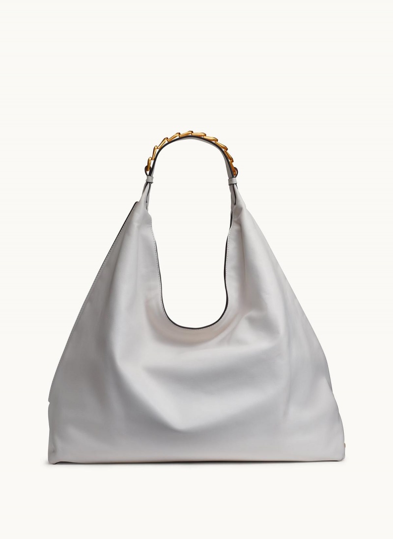 White Donna Karan Bellmore Xl Hobo Bag | SG_DK35525