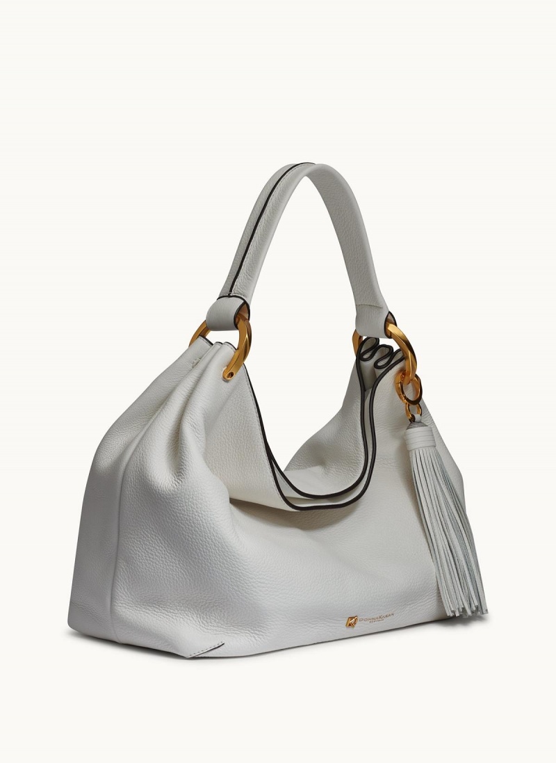 White Donna Karan Glenwood Shoulder Bag | SG_DK55066