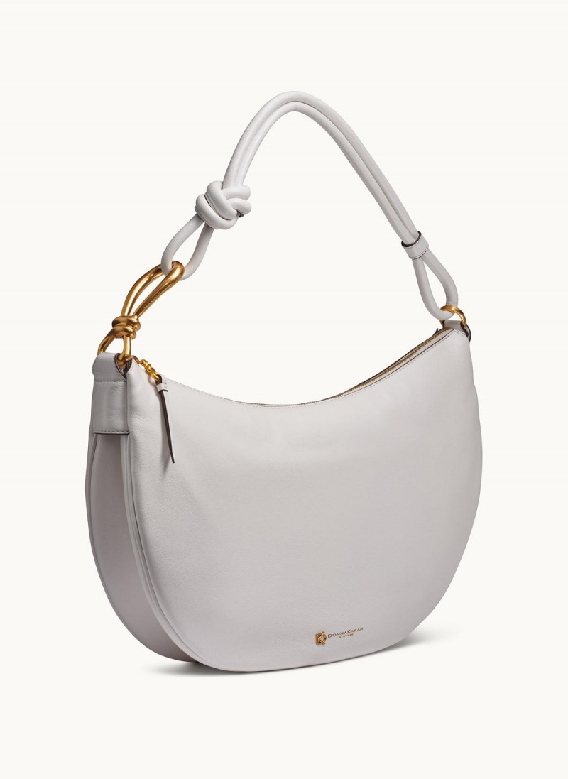 White Donna Karan Roslyn Large Hobo Bag | SG_DK89062