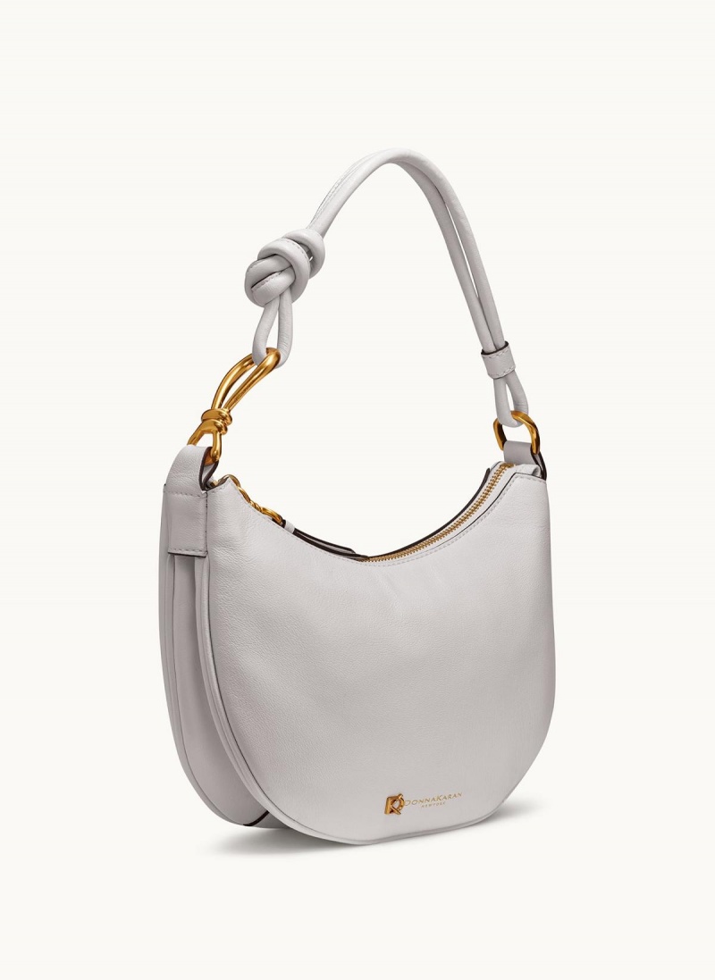 White Donna Karan Roslyn Small Hobo Bag | SG_DK26317