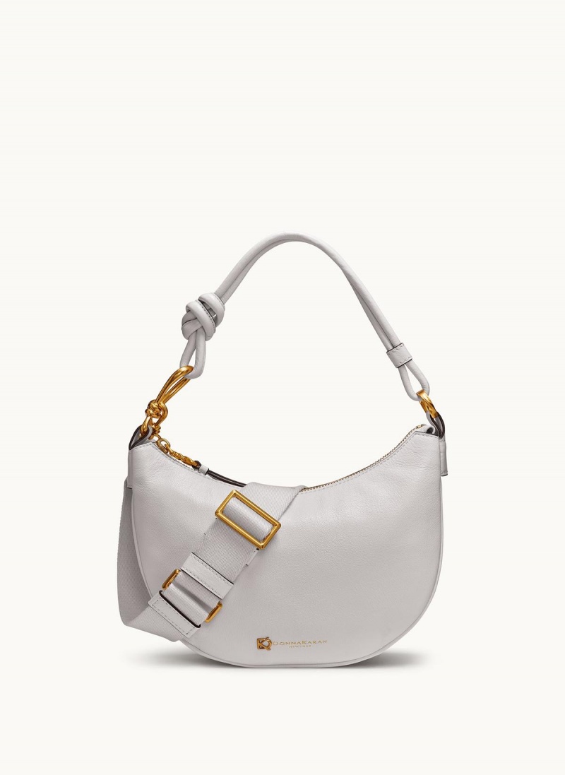 White Donna Karan Roslyn Small Hobo Bag | SG_DK26317