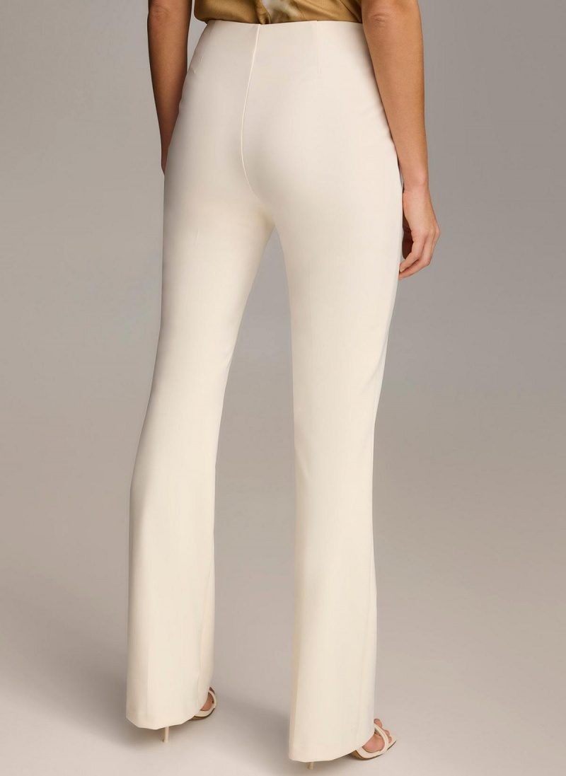 White Donna Karan Wide Leg Pants | SG_DK32769