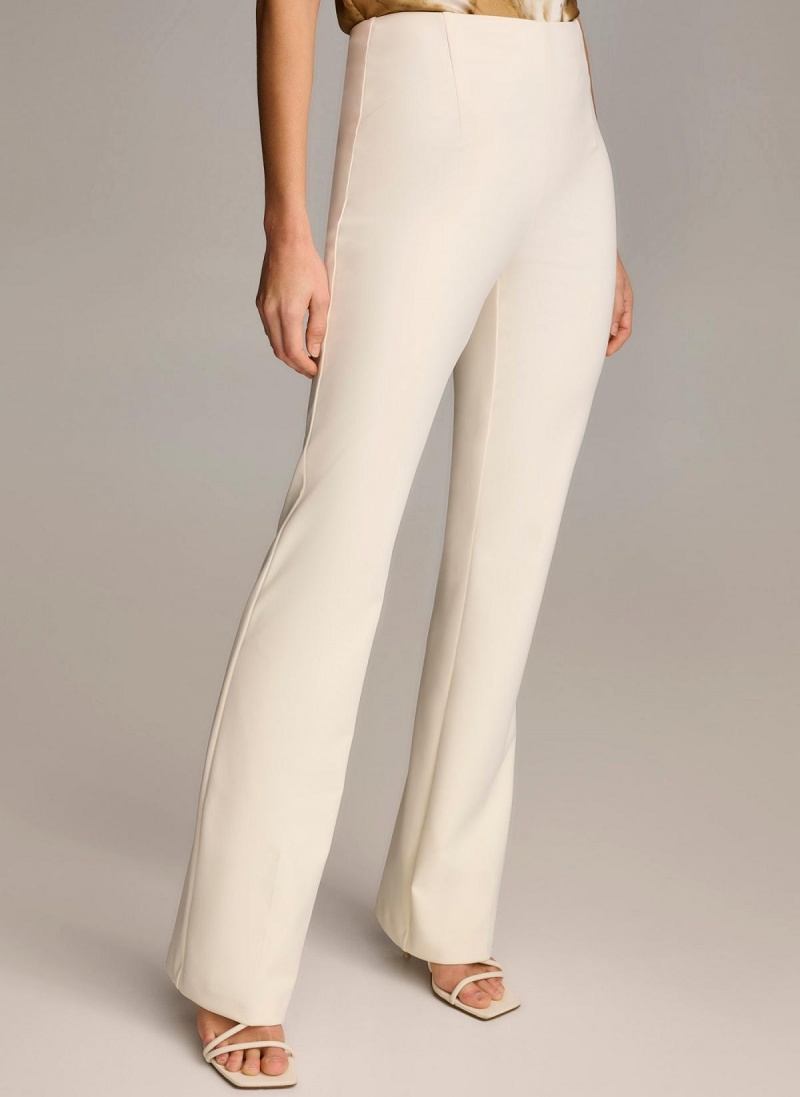 White Donna Karan Wide Leg Pants | SG_DK32769