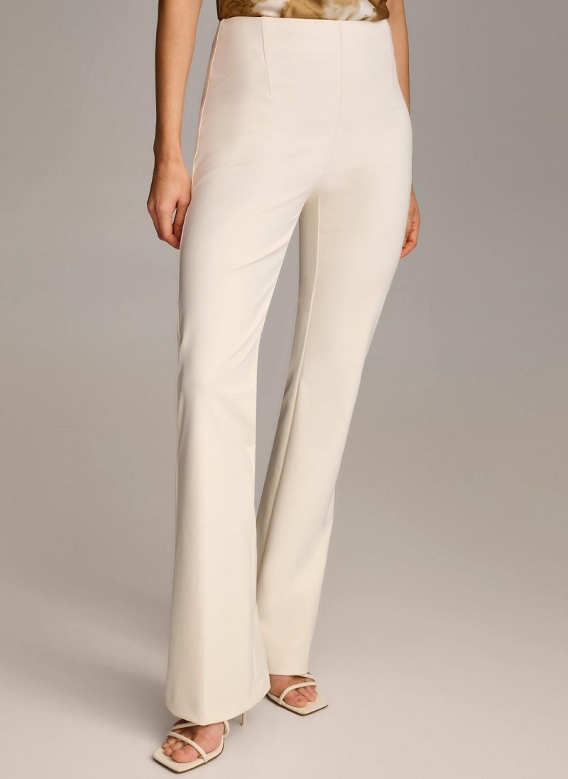 White Donna Karan Wide Leg Pants | SG_DK32769